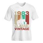 Classic Vintage 1983 - Unisex Jersey Short Sleeve V-Neck Tee