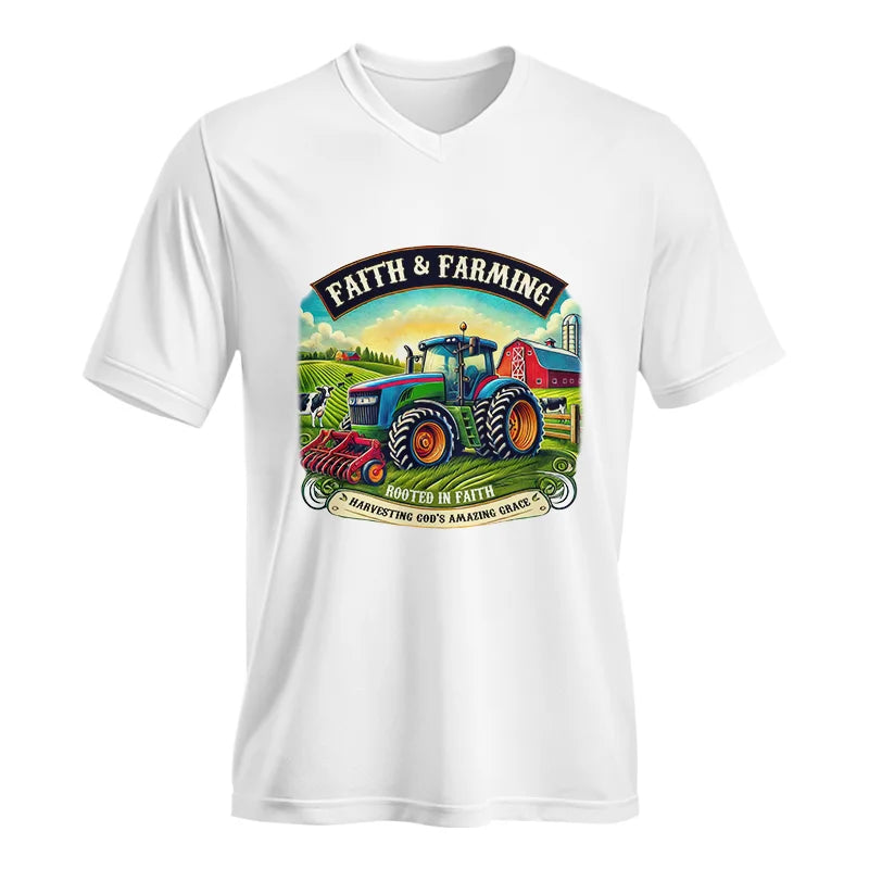 Faith And Farming 2 - Unisex Jersey Short Sleeve V-Neck Tee