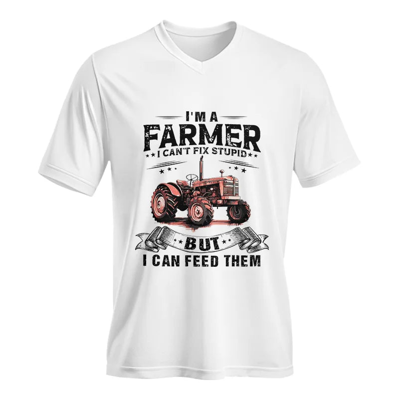 Image of Farmer Can't Fix Stupid - Unisex Jersey Short Sleeve V-Neck Tee