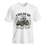 Fueled By Coffee And Tractor Dust 2 - Unisex Jersey Short Sleeve V-Neck Tee