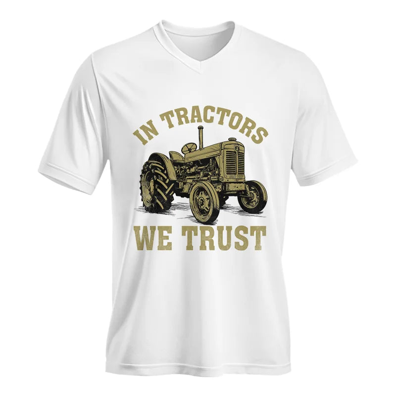 In Tractors We Trust - Unisex Jersey Short Sleeve V-Neck Tee