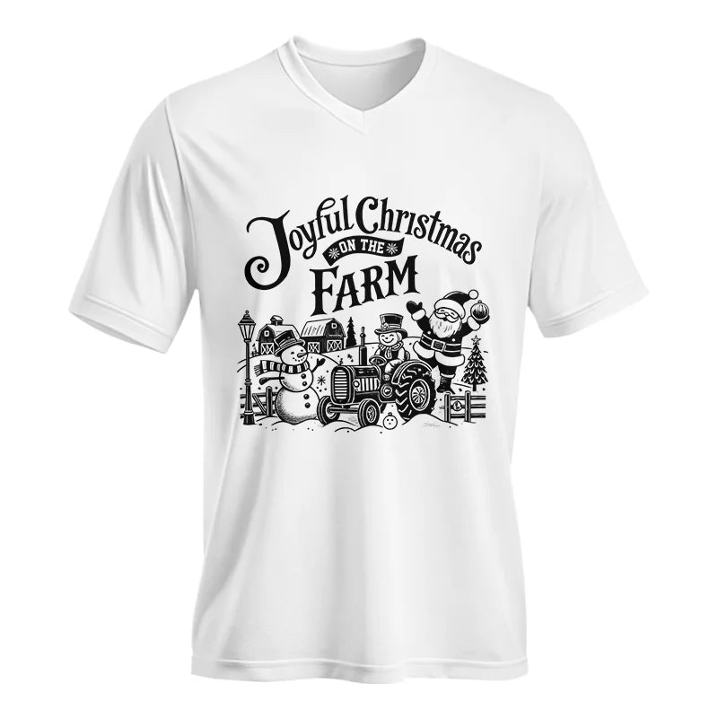 Joyful Christmas On The Farm 1 - Unisex Jersey Short Sleeve V-Neck Tee