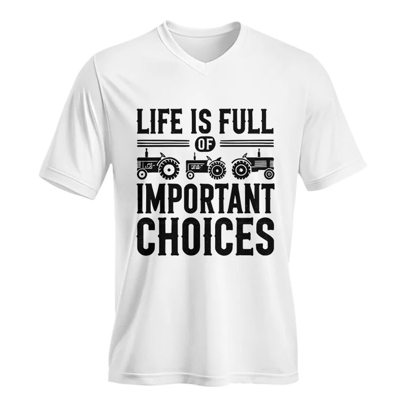 Image of Life Is Full Of Important Choices 26 - Unisex Jersey Short Sleeve V-Neck Tee