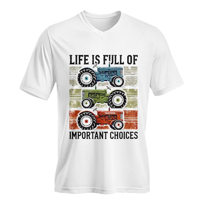 Image of Life Is Full Of Important Choices 3 - Unisex Jersey Short Sleeve V-Neck Tee