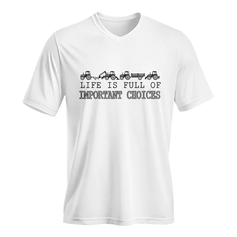 Image of Life Is Full Of Important Choices 8 - Unisex Jersey Short Sleeve V-Neck Tee