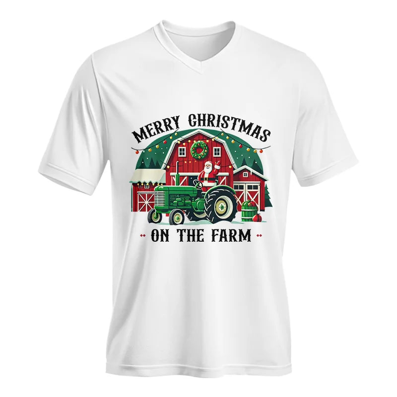 Merry Christmas On The Farm 1 - Unisex Jersey Short Sleeve V-Neck Tee