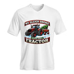 My Sleigh Broke So Now I Ride A Tractor - Unisex Jersey Short Sleeve V-Neck Tee