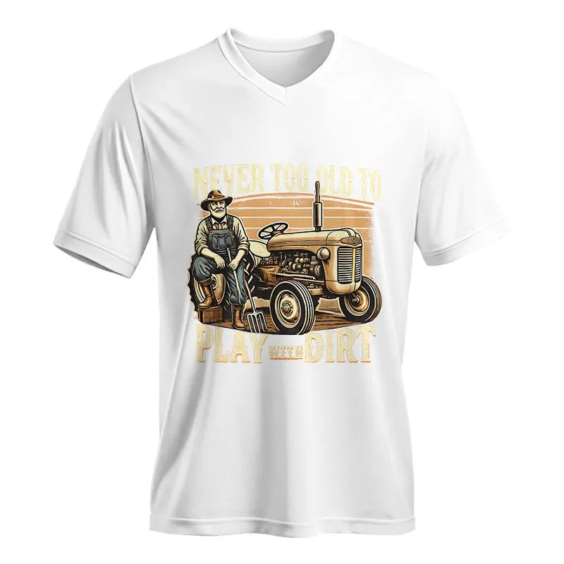 Image of Never Too Old To Play With Dirt - Unisex Jersey Short Sleeve V-Neck Tee