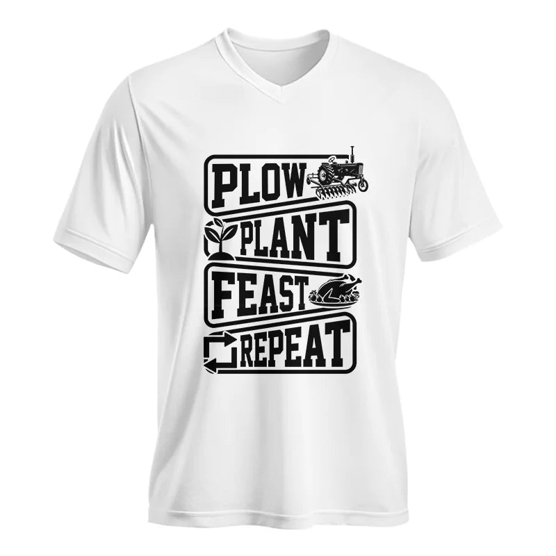 Plow Plant Feast Repeat 1 - Unisex Jersey Short Sleeve V-Neck Tee