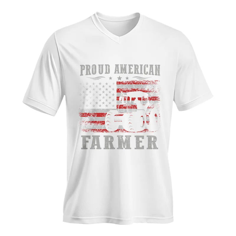 Proud American Farmer - Unisex Jersey Short Sleeve V-Neck Tee