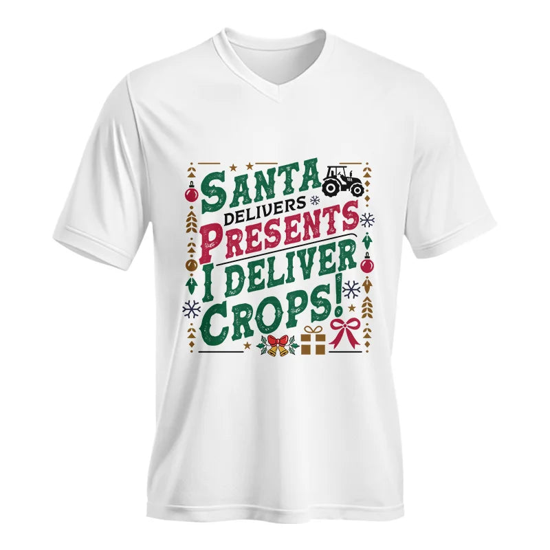 Santa Deliver Present I Deliver Crops! - Unisex Jersey Short Sleeve V-Neck Tee