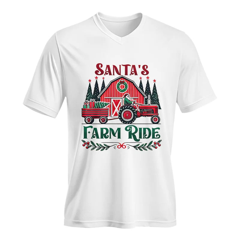 Santa's Farm Ride 1 - Unisex Jersey Short Sleeve V-Neck Tee