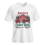 Santa's Farm Ride 1 - Unisex Jersey Short Sleeve V-Neck Tee