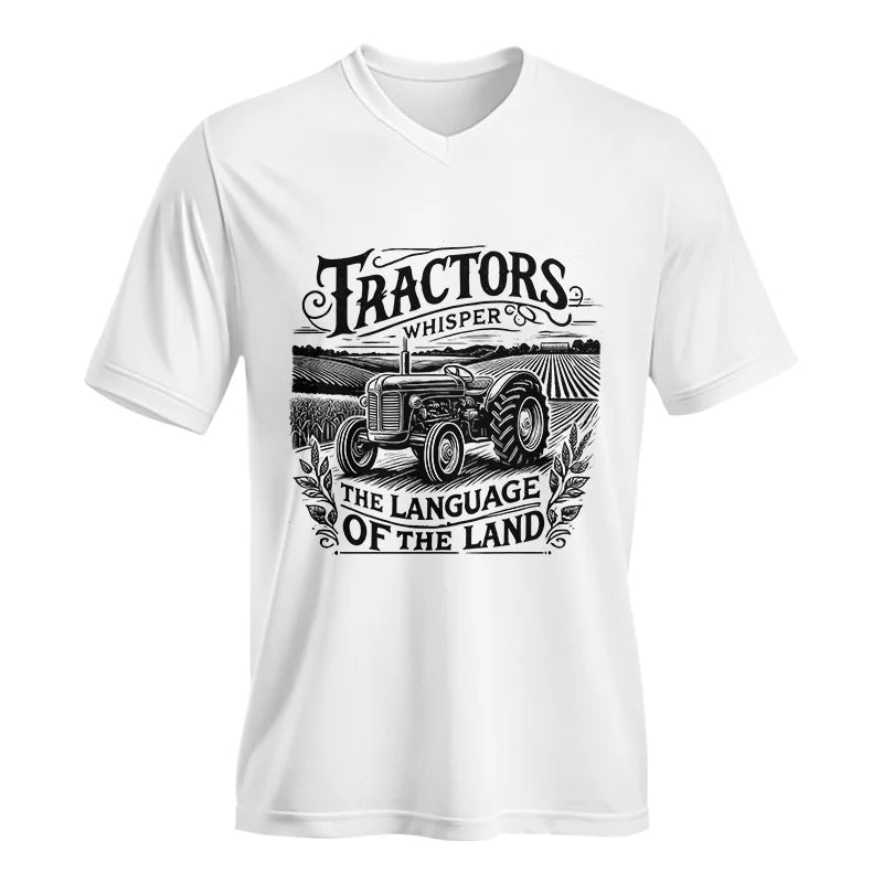 Image of Tractors Whisper The Language Of The Land 1 - Unisex Jersey Short Sleeve V-Neck Tee