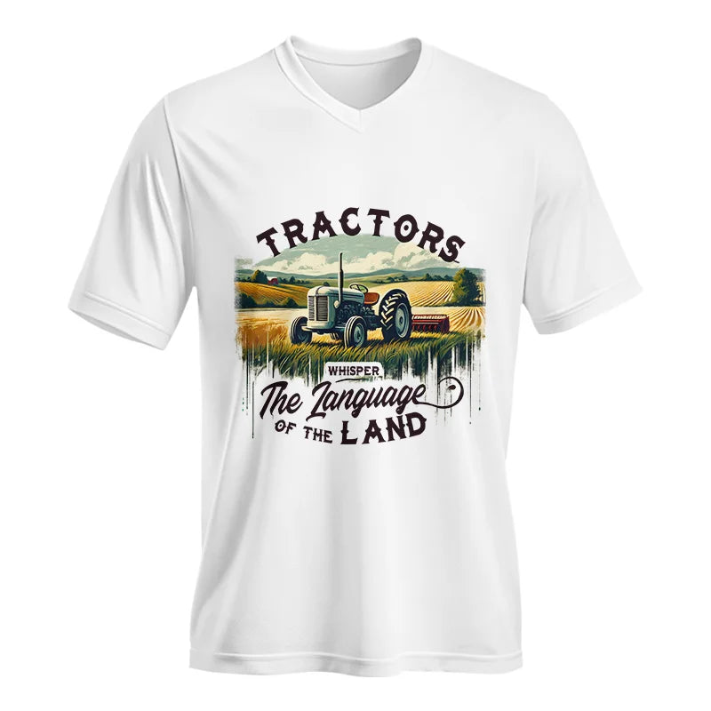 Image of Tractors Whisper The Language Of The Land 2 - Unisex Jersey Short Sleeve V-Neck Tee