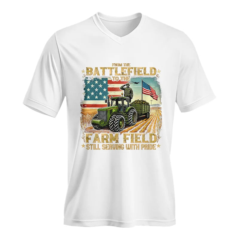 Veteran Farmer From The Battlefield To The Farm Field 2 - Unisex Jersey Short Sleeve V-Neck Tee