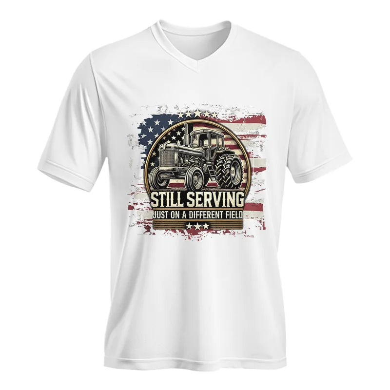 Veteran Farmer Still Serving 1 - Unisex Jersey Short Sleeve V-Neck Tee