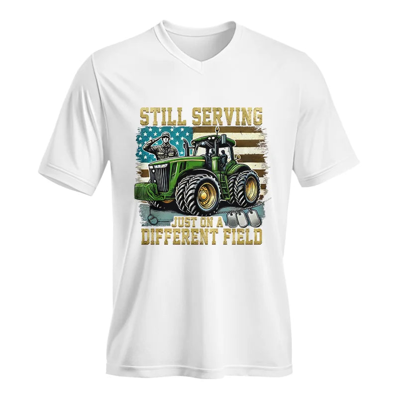 Veteran Farmer Still Serving 3 - Unisex Jersey Short Sleeve V-Neck Tee