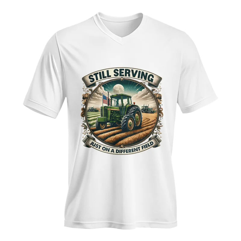 Veteran Farmer Still Serving 4 - Unisex Jersey Short Sleeve V-Neck Tee