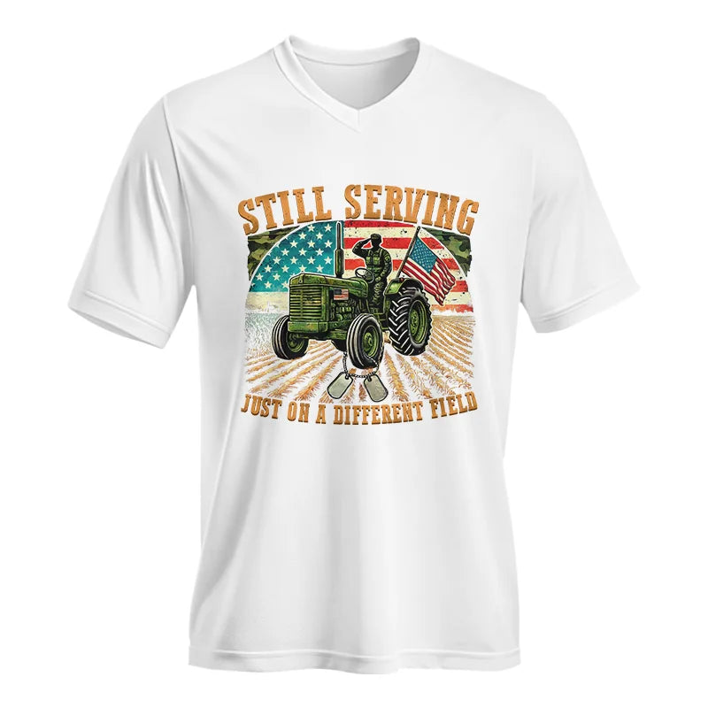 Veteran Farmer Still Serving 9 - Unisex Jersey Short Sleeve V-Neck Tee