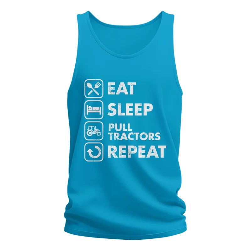 Eat Sleep Pull Tractors Repeat - Unisex Jersey Tank