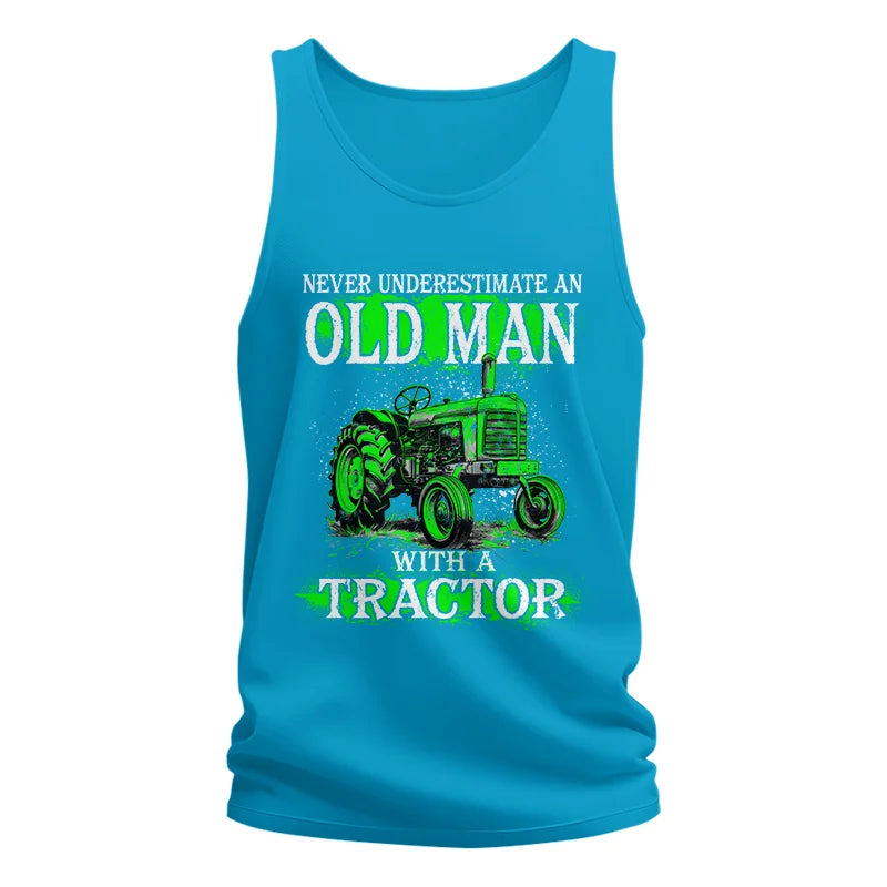 Funny Quote Never Underestimate Old Man Tractor - Unisex Jersey Tank