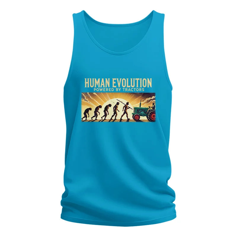 Human Evolution Powered By Tractors - Unisex Jersey Tank