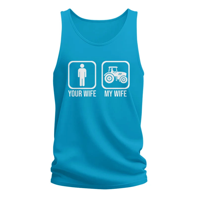 Image of My Wife Is Cooler Than Yours Funny Farm Tractor 1 - Unisex Jersey Tank