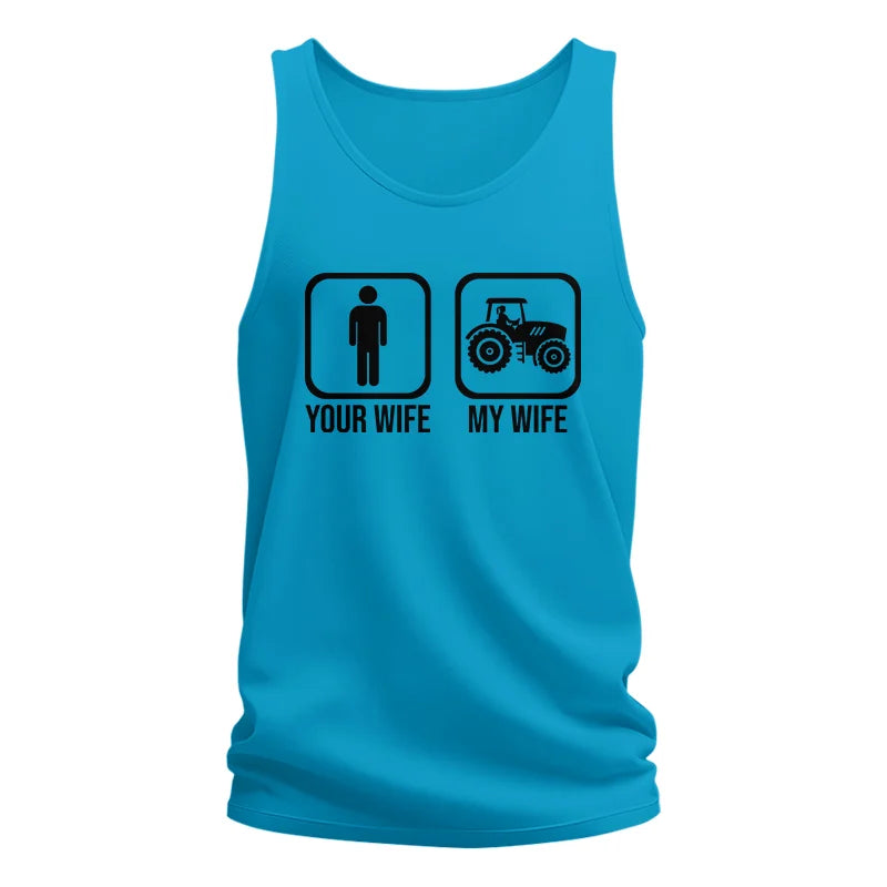 Image of My Wife Is Cooler Than Yours Funny Farm Tractor 2 - Unisex Jersey Tank