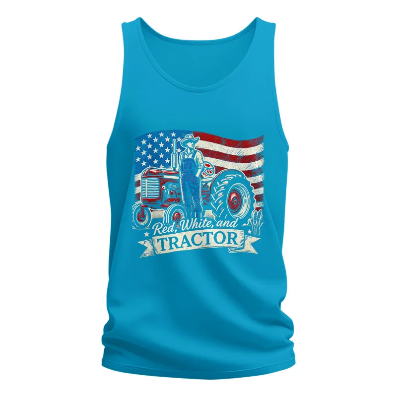 Image of Red White And Tractor - Unisex Jersey Tank