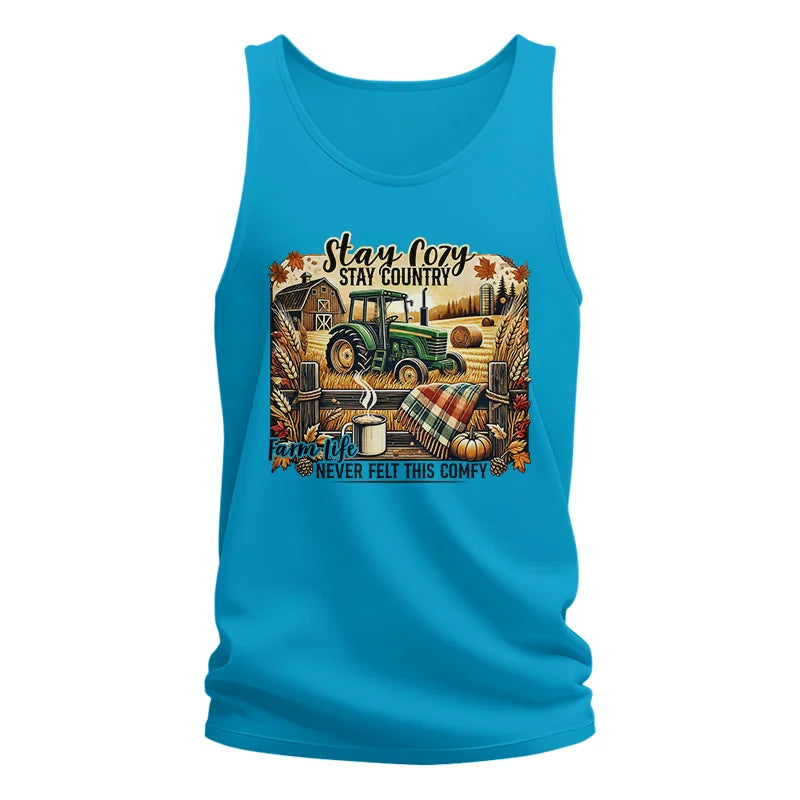 Image of Stay Cozy_Stay Country_Farm Life Never Felt This Comfy 2 - Unisex Jersey Tank