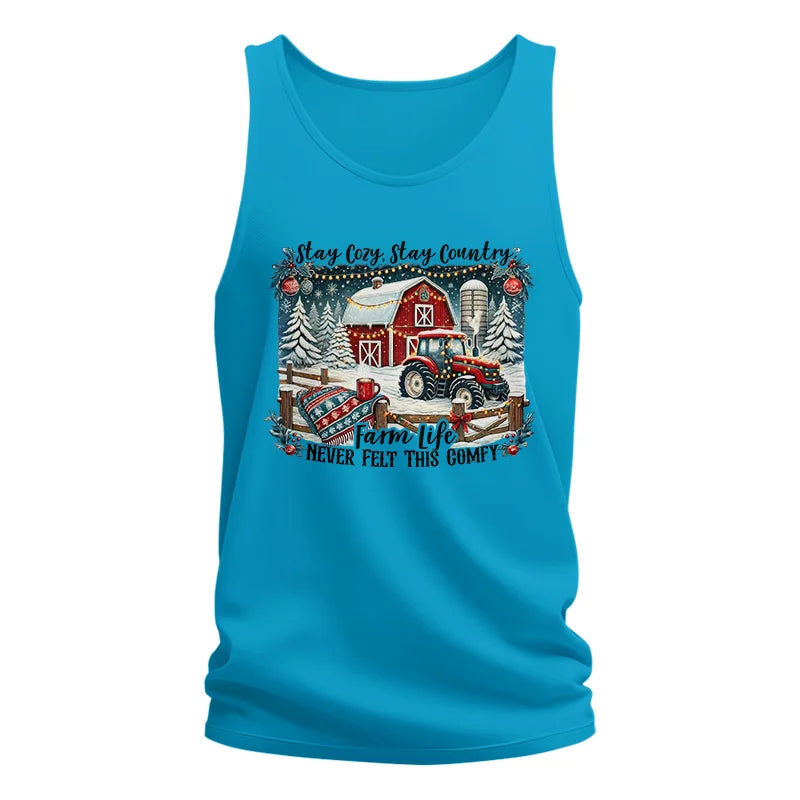 Image of Stay Cozy_Stay Country_Farm Life Never Felt This Comfy 3 - Unisex Jersey Tank