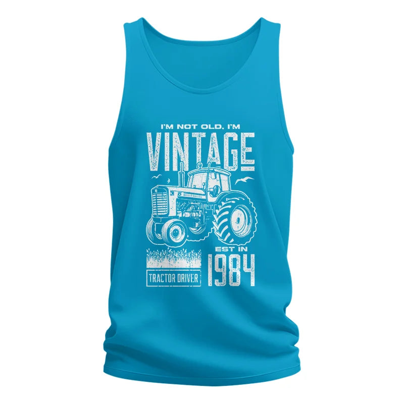 Vintage Tractor Farmer Birthday Born In 1984 2 - Unisex Jersey Tank