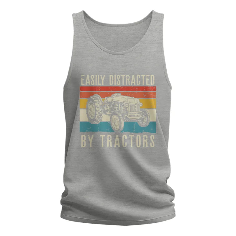 Easily Distracted By Tractors Vintage Design - Unisex Jersey Tank