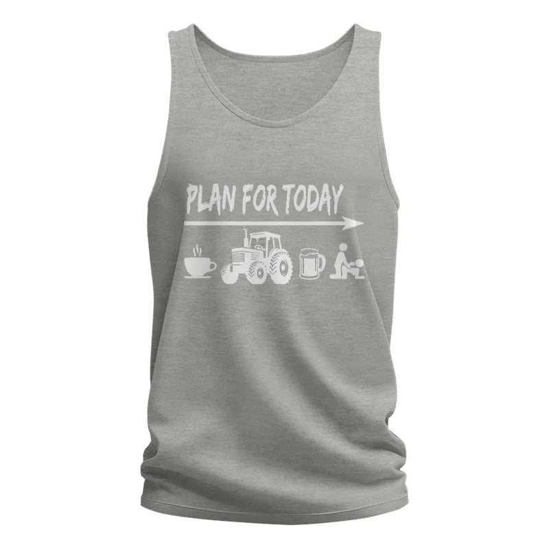 Funny Farmer Plan For Today Coffee Tractor Beer Bed - Unisex Jersey Tank