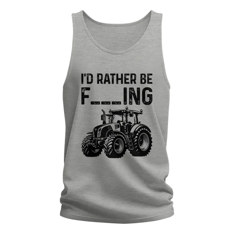 Funny I Would Rather Be Farming Tractor 1 - Unisex Jersey Tank