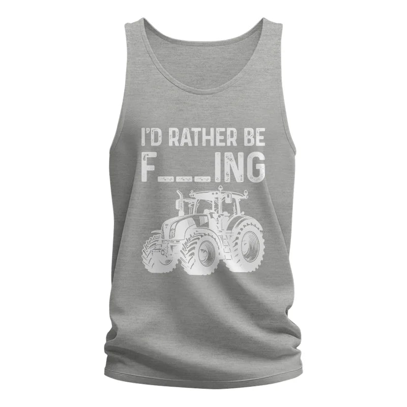 Funny I Would Rather Be Farming Tractor 2 - Unisex Jersey Tank