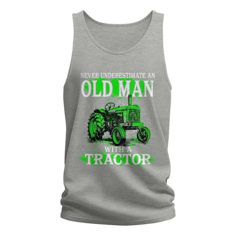 Funny Quote Never Underestimate Old Man Tractor - Unisex Jersey Tank