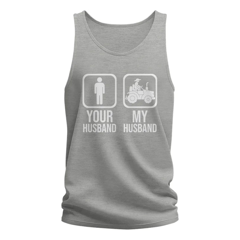 Image of My Husband Is Cooler Than Yours Funny Farm Tractor 1 - Unisex Jersey Tank