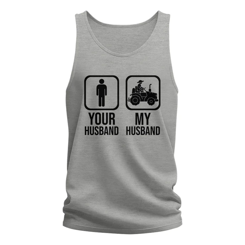 Image of My Husband Is Cooler Than Yours Funny Farm Tractor 2 - Unisex Jersey Tank