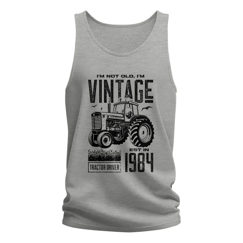 Vintage Tractor Farmer Birthday Born In 1984 1 - Unisex Jersey Tank