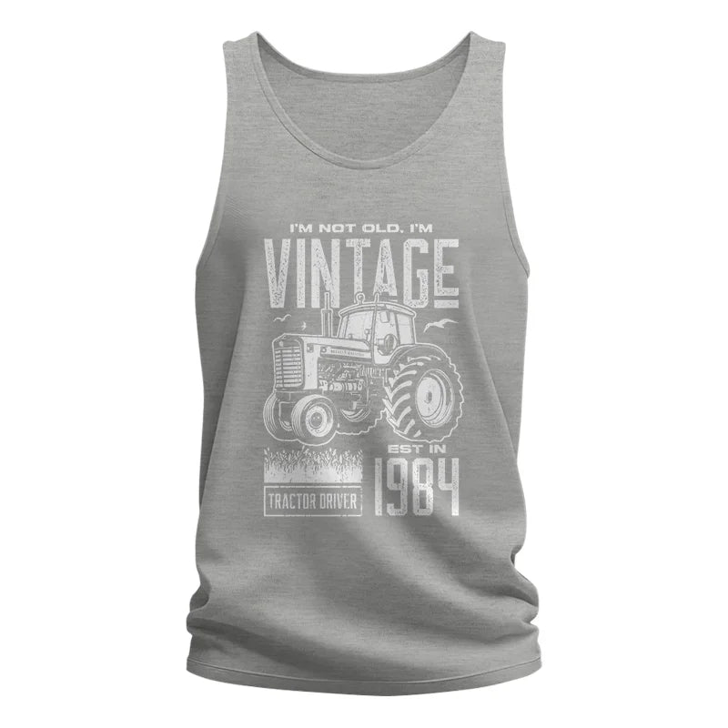 Vintage Tractor Farmer Birthday Born In 1984 2 - Unisex Jersey Tank