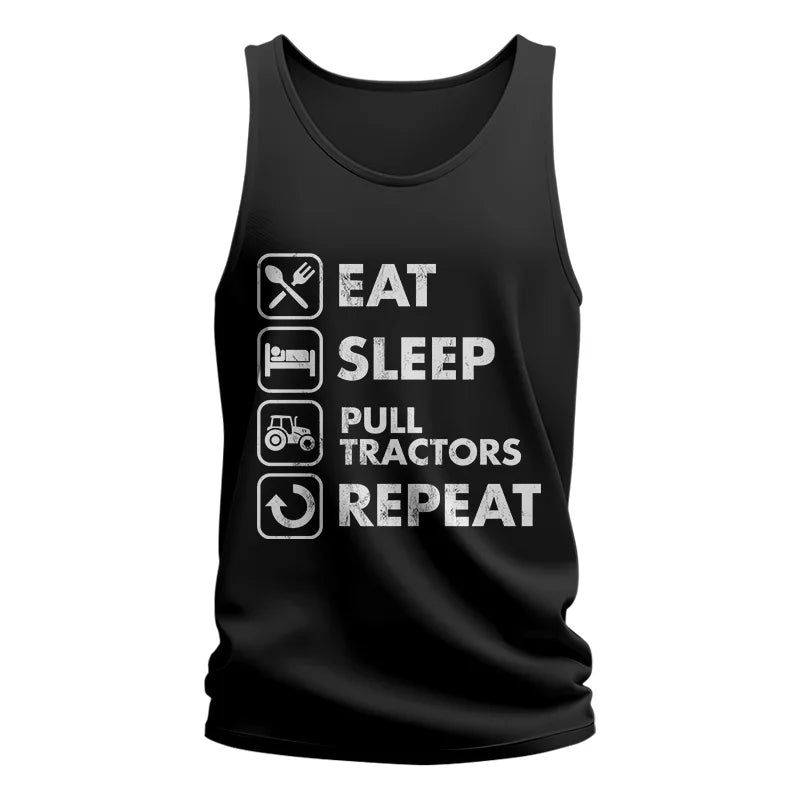 Eat Sleep Pull Tractors Repeat - Unisex Jersey Tank