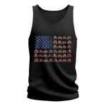 Farming Tractor Vintage Patriotic American Flag - Unisex Jersey Tank