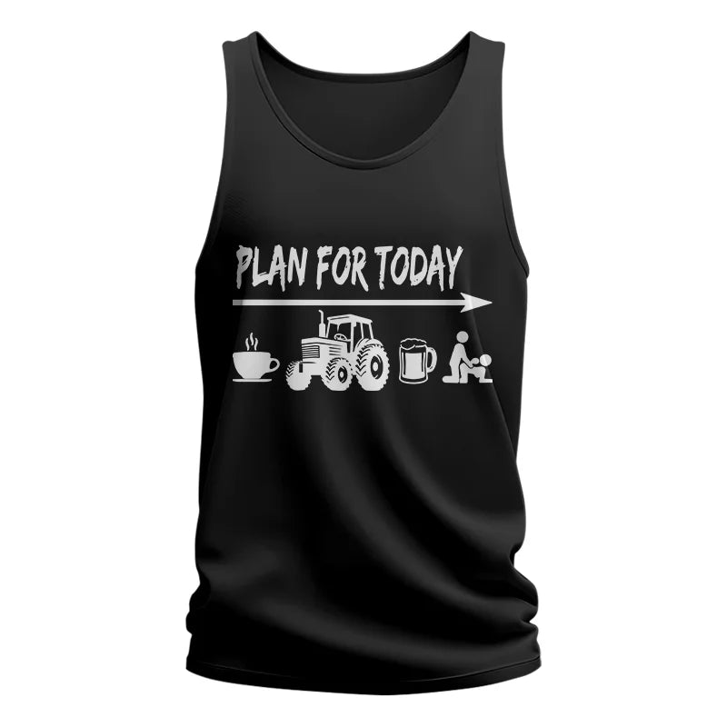 Funny Farmer Plan For Today Coffee Tractor Beer Bed - Unisex Jersey Tank