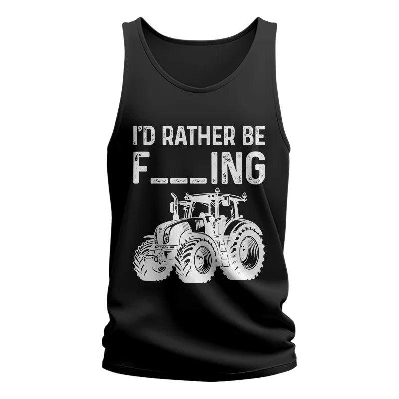 Funny I Would Rather Be Farming Tractor 2 - Unisex Jersey Tank