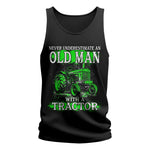 Funny Quote Never Underestimate Old Man Tractor - Unisex Jersey Tank