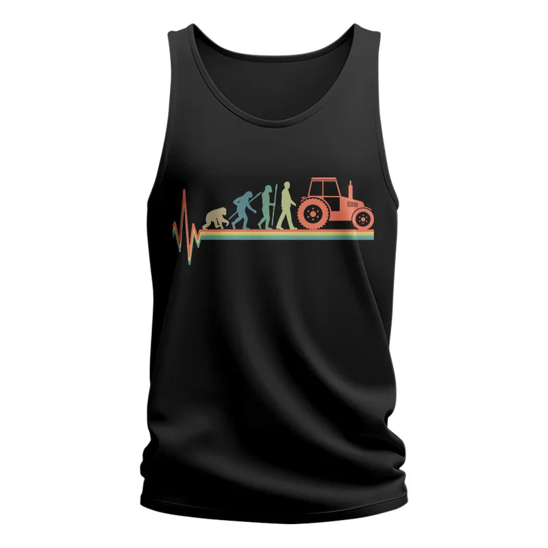 Heartbeat Evolution Farmer Tractor Agriculture Vintage - Unisex Jersey Tank