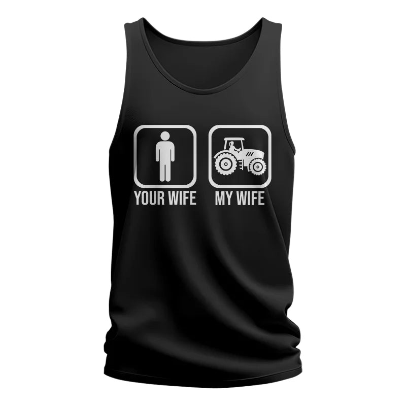 Image of My Wife Is Cooler Than Yours Funny Farm Tractor 1 - Unisex Jersey Tank