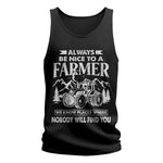 Nice Farmer Funny Tractor Rancher Farming - Unisex Jersey Tank